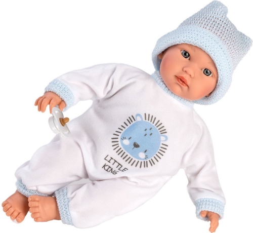 Llorens Mini Baby Puppe Cuquito Blau leer mit Ton 30 cm