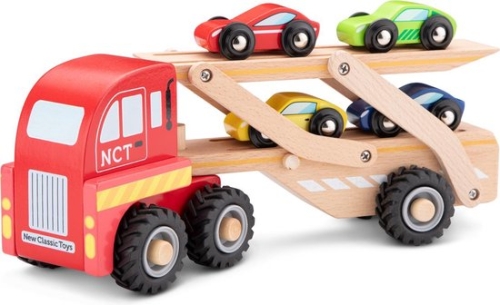 Neu Classic Toys Autotransporter mit 4 Fahrzeugen