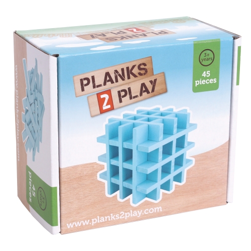 Planks2Play Holzbretter 45 Stück Hellblau