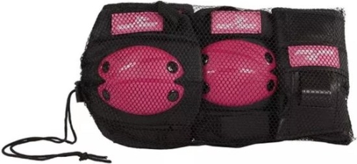 Street Runner Skate Schutzset 6 Teile Schwarz /Rosa S