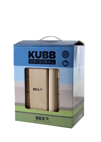 Bex Kubb Viking Original Gummiholz in Farbkasten