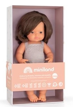 Miniland Babypuppe Braunes Haar 38 cm