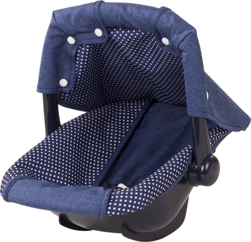 Götz Needful Things, Autositz Denim &amp; Spots, Babypuppen 30-33 / 42-46 cm / Stehpuppen 45-50 cm