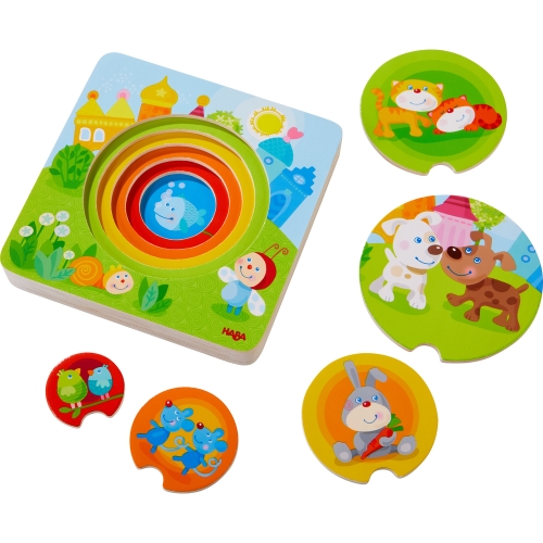 Haba Holzpuzzle bunte junge Tiere