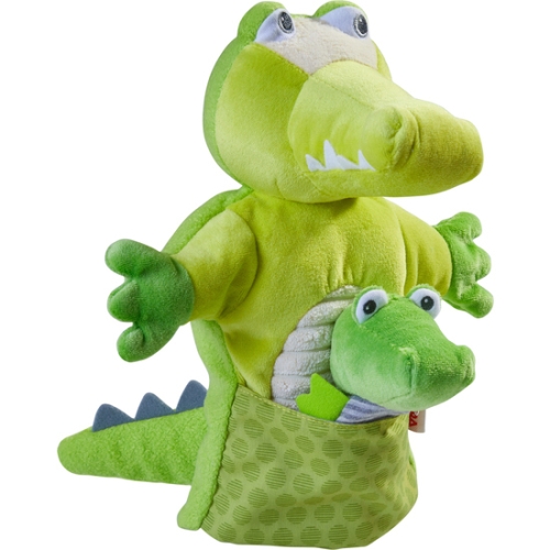 Haba Handpuppen krokodil mit Baby