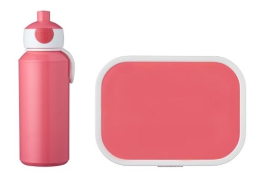 Trinkflasche und Lunchbox Campus Pink