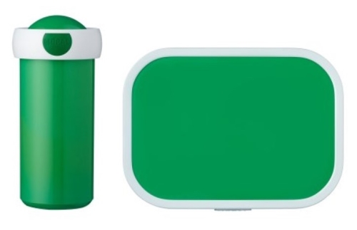 Schulbecher und Lunchbox Grün