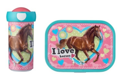 Schulbecher und Lunchbox Mein Pferd