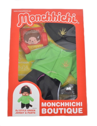 Monchichi Kleidung Set grüner Mantel