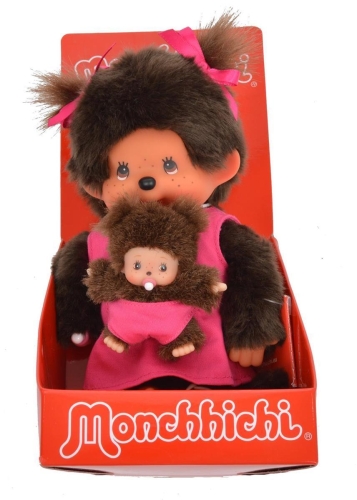 Monchichi-Mutter mit Babyrosa