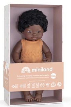 Miniland Baby Puppe Afrikanisches Baby 38 cm 