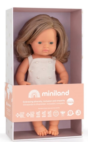 Miniland Babypuppe Blondes Haar 38 cm 