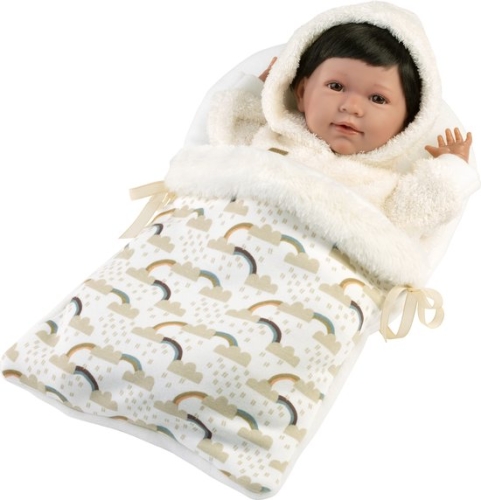 Llorens Crying Baby Doll Mimi Beige Schlafsack mit Sound 42 cm