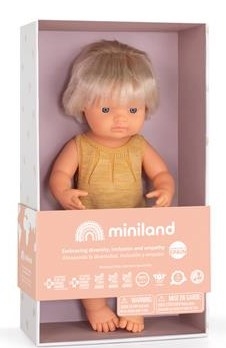 Miniland Babypuppe europäisch mit Hörgerät 38 cm