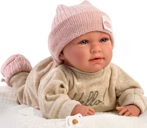 Llorens weinende Babypuppe Mimi Rosa mit Kissen und Sound 42 cm