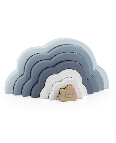 Label Label Regenbogen-Puzzle-Wolke blau