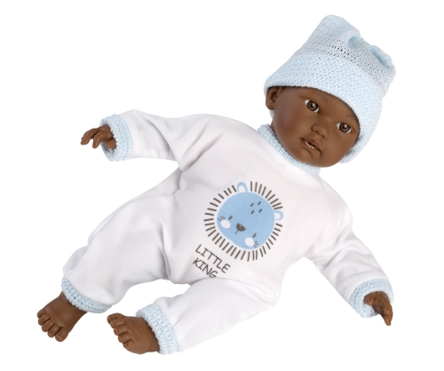 Llorens Mini Baby Puppe Cuquito Blau dunkel mit Ton 30 cm