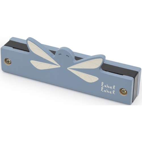 Label Label Holz Mundharmonika Blau