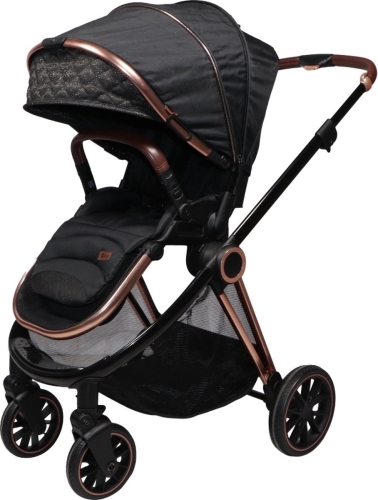 Ding Fenix Kinderwagen Schwarz mit Rosa