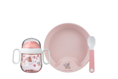 Mepal Mio Babygeschirr 3-teilig Little Dutch Blumen &amp; Schmetterlinge 