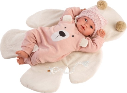 Llorens Crying Baby Doll Osito Teddybär mit Kleid und Sound 36 cm