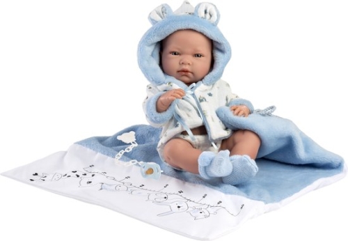 Llorens Baby Puppe Nico Blau mit Decke 40 cm