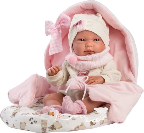 Llorens Baby Puppe Nica Rosa mit Schlafsack 40 cm