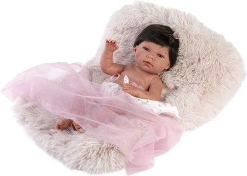 Llorens Baby Puppe Nica Rosa mit Kissen und Stofftier 40 cm