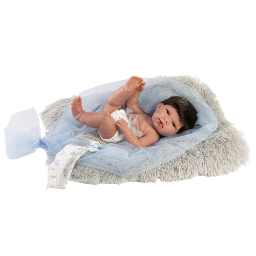 Llorens Babypuppe Nico Blau mit Kissen und Schmusetuch 40 cm