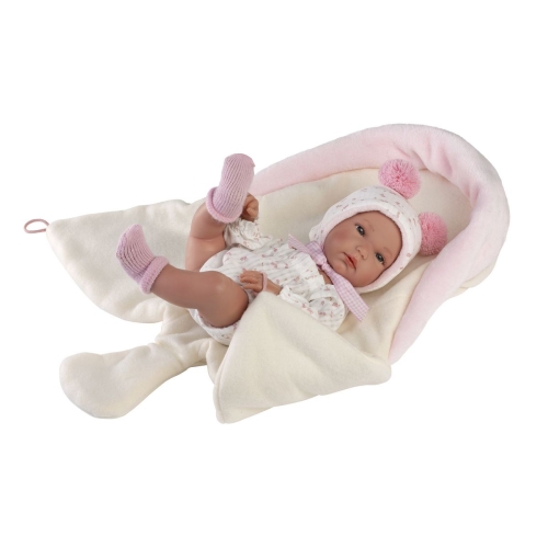 Llorens Baby Puppe Bimba Rosa mit Schlafsack 35 cm