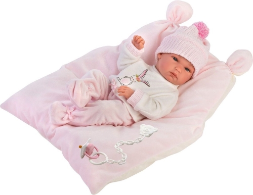 Llorens Baby Puppe Bimba Rosa mit Kissen 35 cm