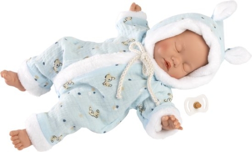 Llorens Baby Puppe Weichkörper Schlafen Blau 31 cm