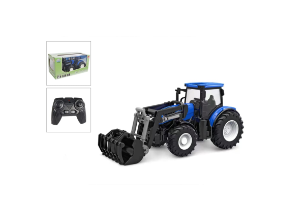 Plustoys  Kids Globe Traktor mit Licht und Frontlader Blau